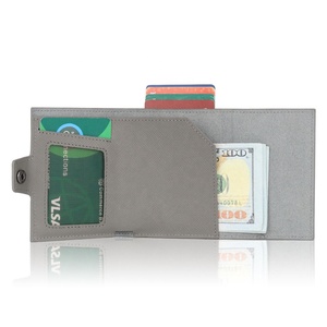 Porte-cartes de visite unisexe en cuir et aluminium TILONSTAR TC105, personnalisé, avec blocage RFID, étui portable à ouverture rapide - Product Image 2