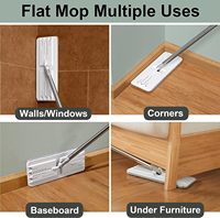 Juego de Mopa Plana y Cubeta con Sistema de Autolimpieza y Secado, Almohadillas de Microfibra, Kit de Limpieza de Pisos Manos Libres