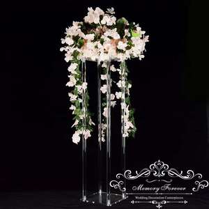 crystal clear plastic flower stand acrylic centerpiece stand for wedding flowers