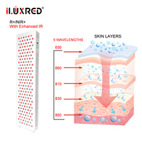 Panneau de luminothérapie LED professionnel ILUXRED, appareil de thérapie infrarouge proche pour tout le corps avec support, haute puissance, usage commercial