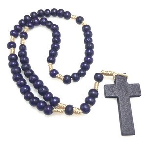 Cavo religioso Collana Del <span class=keywords><strong>Rosario</strong></span> Ovale Brown Perline di Legno Cavo Rosari - Product Image 5