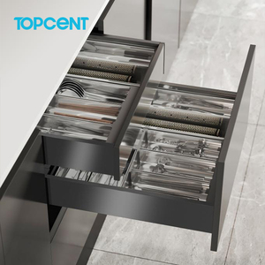 Topcent mỏng ngăn kéo hộp mềm đóng cửa undermount tendem nhà bếp bên trong đôi tường ngăn kéo tủ Ngăn kéo trượt - Product Image 4