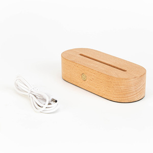 Base De Madeira Oval 7 Cores Mudar Cabo Usb para Personalizado Levitating Banco Acrílico Lâmpada Luz Presente - Product Image 2