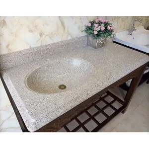 Tùy Chỉnh Thiết Kế Giá Rẻ Granite One Piece Kitchen Sink Và Countertop