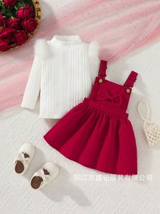 Set T-Shirt, Cintura e Gonna a Quadri per <span class=keywords><strong>Bambini</strong></span>, Nuovo Abbigliamento Casual per E-commerce Transfrontaliero, Set Natalizio - Product Image 5