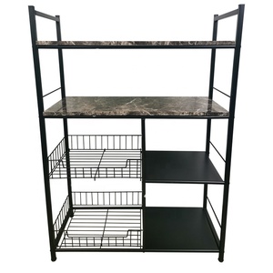 Etagère de cuisine de haute qualité, meuble de rangement utilitaire Vintage pour <span class=keywords><strong>micro</strong></span>-ondes <span class=keywords><strong>Table</strong></span> à 3 niveaux pour espace à épices, station de travail - Product Image 1