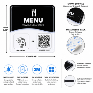 Etiqueta NFC con Código <span class=keywords><strong>QR</strong></span> para Menú Digital en Mesa de Restaurante, Tocar para Ver el Menú, Pedidos sin Contacto para Cafetería, Bar, Hotel - Product Image 5