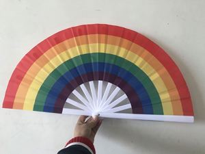 13 Inch Bamboo <b>Large</b> Hand Held <b>Fans</b> Angel Traditional Folk Art Clacking Dancing <b>Fans</b> for Home Decor Business Gifts Painted - Product Image 2