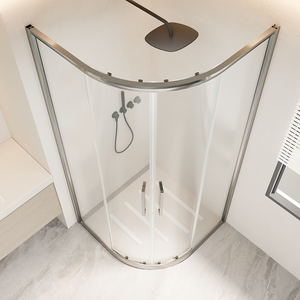 Hàng loạt phong cách Chrome ngành trượt nhôm kính cường lực tắm inclosures với khung cho bệnh viện và khách sạn sử dụng - Product Image 5