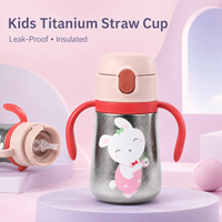 Offre Spéciale – Tasse Isotherme en Titane de 350 ml pour Enfants, Anti-chute, Portable, avec Paille, pour Boissons d'Extérieur