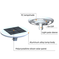 UFO Design Led solaire Parking lumières mât de drapeau lampe produit breveté IP65 étanche jardin extérieur mât de drapeau solaire Top