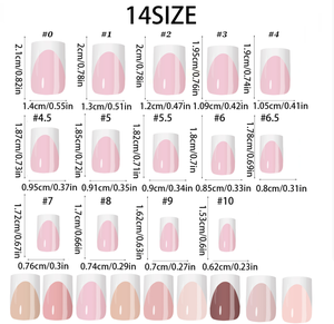Unghie Finte Pre-Disegnate Stile Francese, Punte Artificiali per Unghie a Copertura Completa - Product Image 5