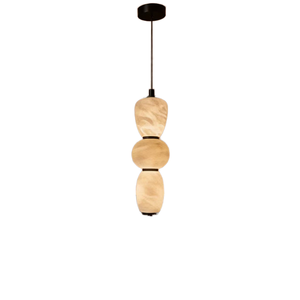 Luminaire suspendu 3 niveaux <span class=keywords><strong>en</strong></span> marbre onyx naturel, style Mid-Century, avec finition <span class=keywords><strong>cuivre</strong></span> doré, pour salon, éclairage d'ambiance - Product Image 5