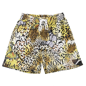 Pantalones cortos de malla elástica personalizables de poliéster Spandex, malla pesada de 7 pulgadas, corte y costura de gran tamaño, playa para hombre - Product Image 5