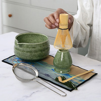 Coffret cadeau Matcha en céramique 9 pièces ustensiles de brassage de thé à boire à l'intérieur cadeau outils de thé faits à la main accessoires service à thé Matcha japonais