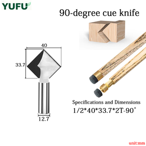 Couteau à rainurer diamanté YUFU pour club de billard, à insertion, à angle de coupe triangulaire en V de 90 degrés - Product Image 5