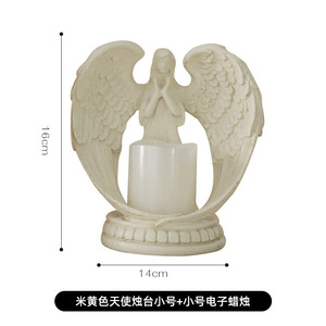 Phong cách Châu Âu tinh khiết trắng cầu nguyện cô gái thiên thần nến cặp vợ chồng Món quà lãng mạn trang trí hình nhựa bức tượng nhỏ kiểu Mỹ - Product Image 2