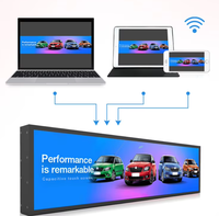 Système Android Écran d'étagère numérique étiré pour la publicité Écran de barre de signalisation Lcd pour les magasins Écran d'affichage numérique