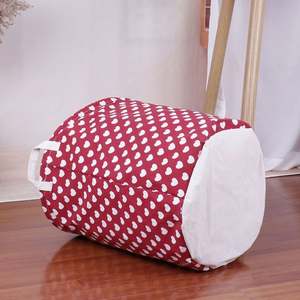 100% Natural Linen <b>Laundry</b> <b>Hamper</b> <b>Large</b> Size Long Handles Foldable Collapsible Home Use-for College Dorms Kids' Room Bathroom - Product Image 4
