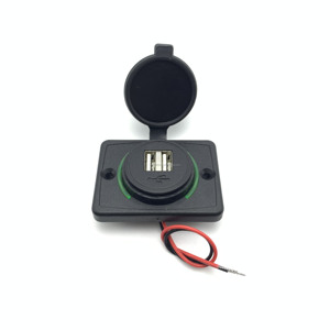 12V 24V Dual <b>USB</b> 5V 3.1A Square Bus Seat RV Boat Marine Panel Mount <b>USB</b> Charger <b>with</b> Flip Cover - Product Image 3
