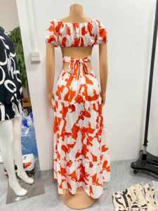 Abiti estivi alla moda donna 2024 con stampa floreale lungo a spalla Casual abito da donna - Product Image 5