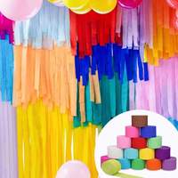 Bricolage rouleau de papier crêpe pour artisanat crêpe décoration enfants à la main Kraft glands fête vacances toile de fond gland anniversaire fournitures