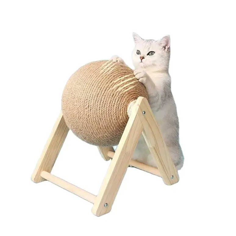 Arbre à chat en bois résistant aux rayures, boule à ficelle, d'escalade, offre spéciale,