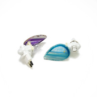 Cristal d'agate naturel en tranches, petite veilleuse, veilleuse de chevet, cadeau créatif pour la famille et les amis