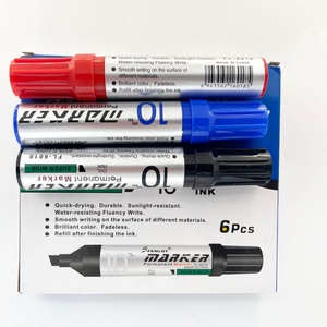 Marqueur permanent jumbo à pointe biseautée disponible en noir, bleu et rouge, prix d'usine, pour usage de bureau - Product Image 3