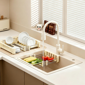 Kitchen <b>Dish</b> <b>Rack</b> L Size With Tray Quick Dry Sink Drainer Vegetable Drainer - Product Image 2
