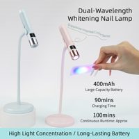Mini Lampe à Ongles 10W UV LED pour Séchage de Gel 405nm 660nm, Séchoir à Ongles Portable avec Capteur Infrarouge, Lampe d'Art Ongulaire pour Salon, Maison et Voyage