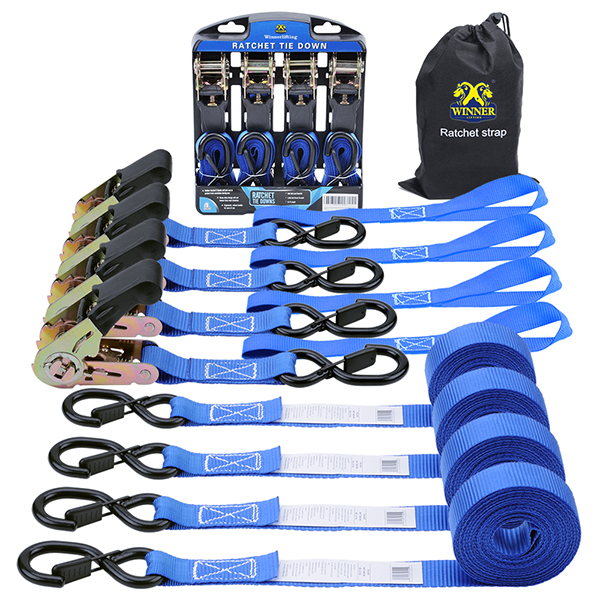 Пластиковая панель с храповым механизмом, 1 дюйм, 12 футов, 4 шт., с S-образным крючком