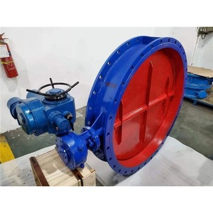 Vanne papillon en acier au carbone D941W-1C DN1600 avec actionneur à turbine pour la ventilation des poussières - Product Image 1