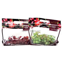 Sac de rangement alimentaire transparent en PET avec fermeture éclair, durable, personnalisable, de qualité alimentaire, avec poignée, pour raisins/cerises