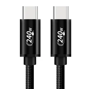240W USB C केबल प्रो फ्लेक्स सपोर्ट 5A और 480Mbps नायलॉन ब्रेडेड 5A सुपर फास्ट USB C केबल क्विक चार्ज 3.0