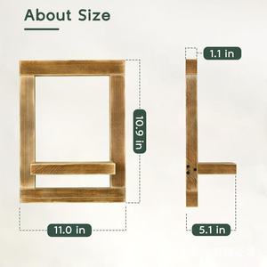Wooden Square Wall <b>Shelf</b> Solid Wood Floating Display <b>Rack</b> For Home Decor Vase Plant Holder Living Room Storage - Product Image 4