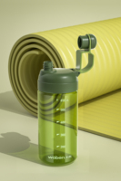 Bouteille de 650 ml de qualité alimentaire avec bouchon anti-poussière, paille, bec verseur anti-fuite et système de verrouillage pour boire directement lors d'activités de plein air et de camping