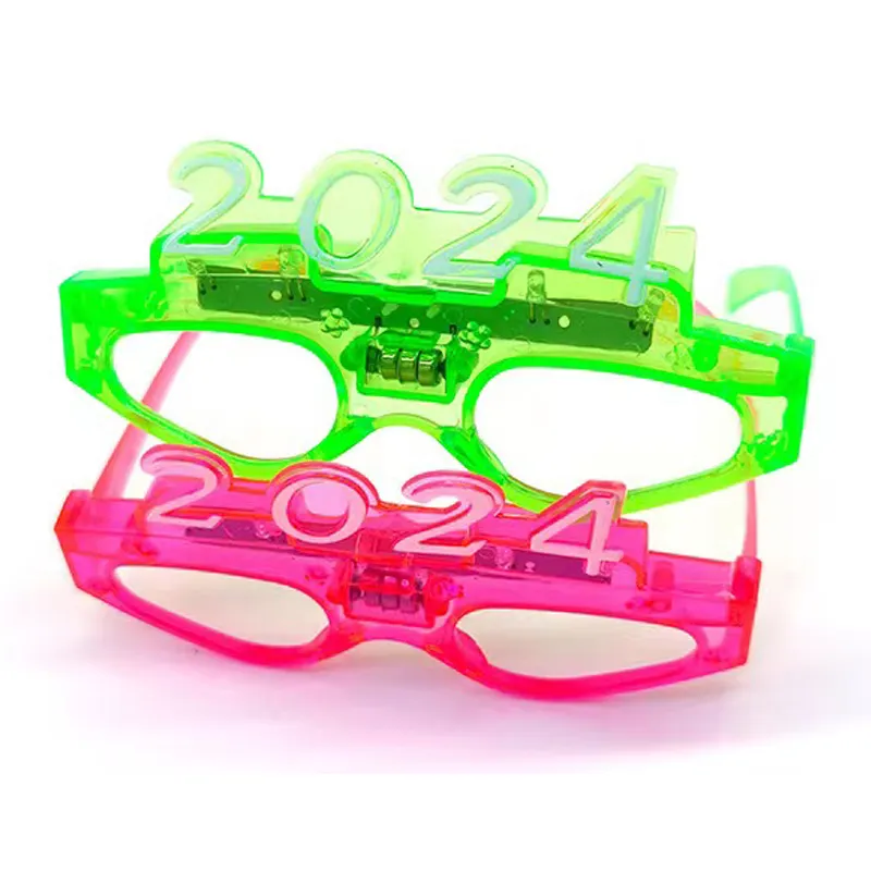 Jouets à LED éclairés 2024 Lunettes clignotantes Rave Glow Shutter Shades Eyewear New Year Kids Adults Christmas