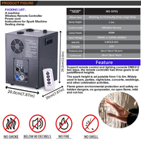 2 pièces 600W Machine à étincelles froides professionnelle audio vidéo et éclairage Effet de scène Fontaine froide Étincelles Feux d'artifice pour fête Mariage