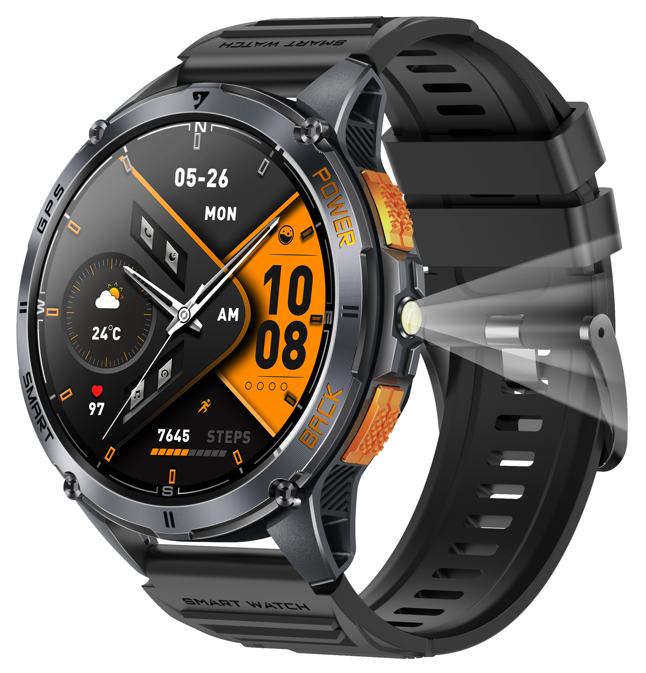 K67A Smart Watch 2026 Fitness tracker Amoled Display Heart Rate Health Monitoring Compasss GPS Smart Watch for Men Women