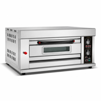 Oven Listrik Komersial Single Deck 2 Tray Stainless Steel dengan Kontrol Suhu Digital untuk Toko Roti