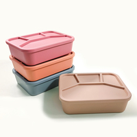 Boîte à bento portable en silicone de haute qualité, compatible micro-ondes, chauffable, durable, pour le stockage des aliments