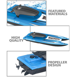 Modelo de navegación de agua de fábrica RC 2,4G, juguete competitivo resistente a colisiones, precios de plástico, barco de alta velocidad, <span class=keywords><strong>lancha</strong></span> rápida <span class=keywords><strong>pequeña</strong></span> - Product Image 3