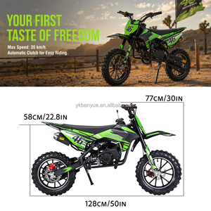 Minimoto de Cross de 2 Tiempos, Nueva, Color Verde Hierro y Negro, para Jóvenes, para Carreras al Aire Libre, Motor BY-067, Gran Potencia, en Oferta - Product Image 4