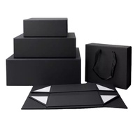 Nouvelle boîte cadeau pliante magnétique rigide en carton noir de luxe Pulida 2025, grande, recyclable, avec faible quantité minimale de commande