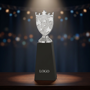 Trofeo de Oro, Plata y Bronce con Base Grabada con Logotipo para Premios Deportivos y de Juegos, Diseño Metálico Duradero - Product Image 2