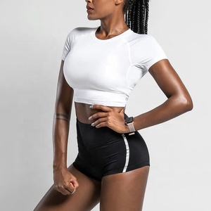 PIHA SPORTS Débardeur à manches courtes pour femme, t-shirt tendance, col rond, tissu extensible, respirant, séchage rapide, tailles 8-14 - Product Image 2