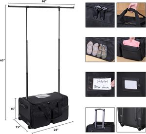 Free Sample Rolling Travel Duffel Bag with <b>Garment</b> <b>Rack</b> and Wheels Dance Custom Luxury Dance <b>Garment</b> Bag Personalized - Product Image 4
