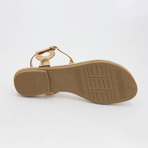 Diseno de moda simple al por mayor Zapatillas personalizadas traspirabili logotipo de oro sandalias flip-flop de dama - Product Image 6