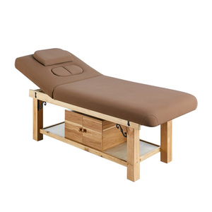 Table de soin fixe de luxe haut de gamme pour salon et spa, avec structure en bois - Product Image 2